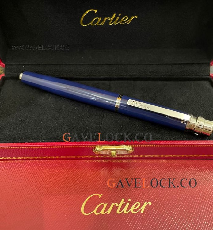 Clone Cartier Santos de Rollerball Blue Free Shipping